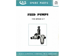 cav bfpk22n and p feed pumps parts list