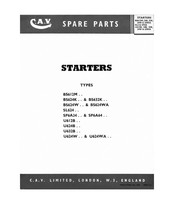 Axial Starter Motor Parts Manual