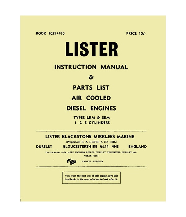 Service Manual Lister LR SR Diesel Engine 